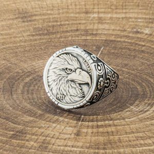 925 Ayar Gümüş Özgürlük Kartalı Erkek Yüzük