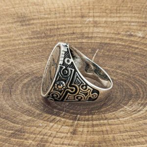 Alternative view of 925 Ayar Gümüş Özgürlük Kartalı Erkek Yüzük