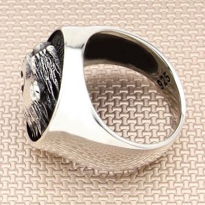 Alternative view of 925 Ayar Gümüş Kaplan Motifli Taşsız Erkek Yüzük