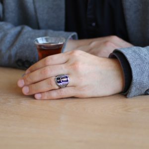 Alternative view of 925 Ayar Gümüş Orta Çağ Temalı Kral Arthur Tasarımlı Erkek Yüzük