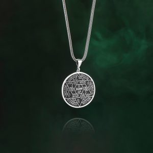 925 Ayar Gümüş İsm-i Azam ve Süleyman Mührü Erkek Kolye