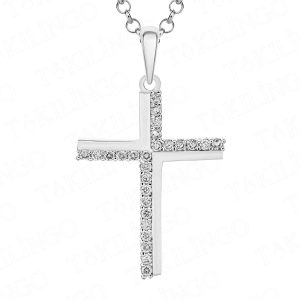 925 Ayar Gümüş Zirkon Cross Hac Kolye