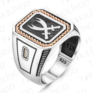 Alternative view of 925 Ayar Gümüş Hz.Ali Zülfikar Kılıç Tasarımlı Erkek Yüzük
